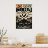 Vintage Route 66 Centennial Wüsten-Canyon Poster (Küche)