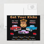 Vintage Route 66 der 50er Jahre Postkarte (Vorne/Hinten)