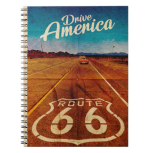 Vintage Route 66 Foto Notizbuch Notizblock