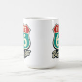 Vintage Route 66 - Gebaut um zu bleiben Kaffeetasse (Mittel)