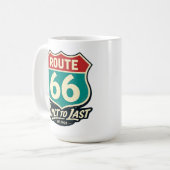 Vintage Route 66 - Gebaut um zu bleiben Kaffeetasse (Vorderseite Links)
