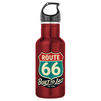 Vintage Route 66 - Gebaut um zu halten Edelstahlflasche