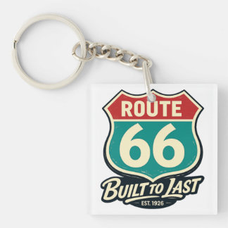 Vintage Route 66 - Gebaut um zu halten Schlüsselanhänger