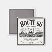 Vintage Route 66 Highway Kunst Magnet (Vorderseite/Rückseite)