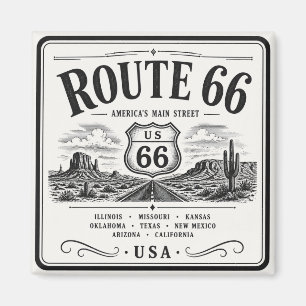 Vintage Route 66 Highway Kunst Magnet