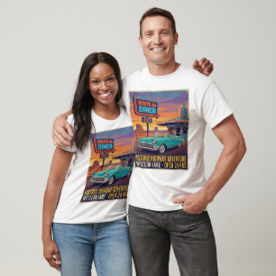 Vintage Route 66 Klassisches Straßen-T-Shirt T-Shirt