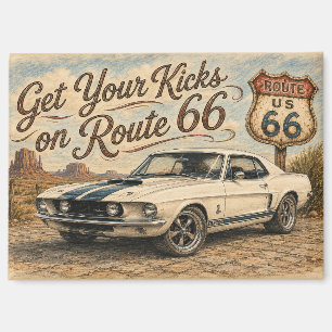 Vintage Route 66 Kühlschrankmagnet