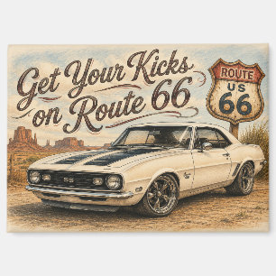 Vintage Route 66 Kühlschrankmagnet