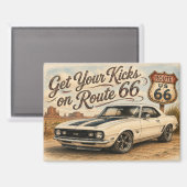 Vintage Route 66 Kühlschrankmagnet | (Vorderseite/Rückseite)
