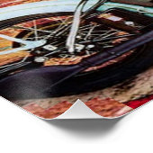 Vintage Route 66 Lady auf Motorradplakat Poster (Ecke)