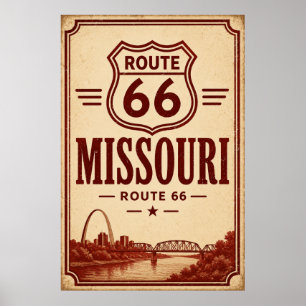 Vintage Route 66 Missouri River Gateway Kunst Poster