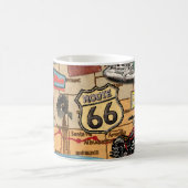 Vintage Route 66, nostalgisches Poster. Kaffeetasse (Mittel)