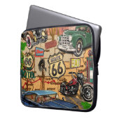 Vintage Route 66, nostalgisches Poster. Laptopschutzhülle (Vorderseite Links)