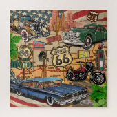 Vintage Route 66, nostalgisches Poster. Puzzle (Vertikal)