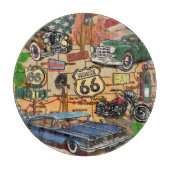 Vintage Route 66, nostalgisches Poster. Schneidebrett (Vorderseite)
