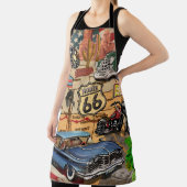 Vintage Route 66, nostalgisches Poster. Schürze (InSitu)