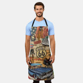 Vintage Route 66, nostalgisches Poster. Schürze (Getragen)