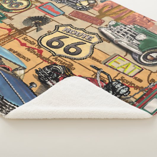 Vintage Route 66, nostalgisches Poster. Sherpadecke (3/4)