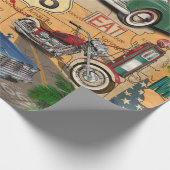 Vintage Route 66 Poster. Geschenkpapier (Ecke)