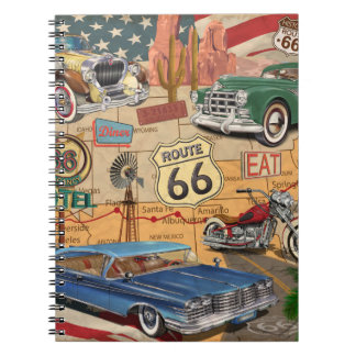 Vintage Route 66 Poster. Notizblock