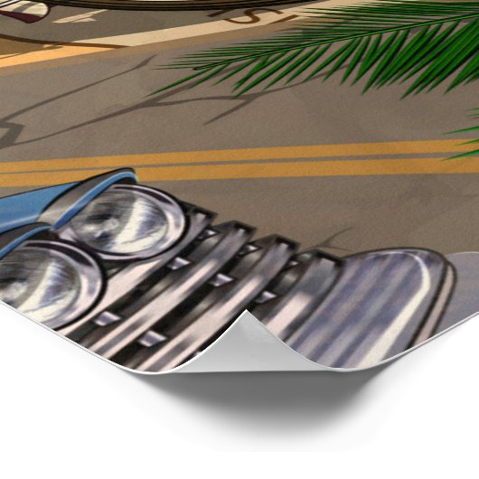 Vintage Route 66 Poster. Poster (Ecke)