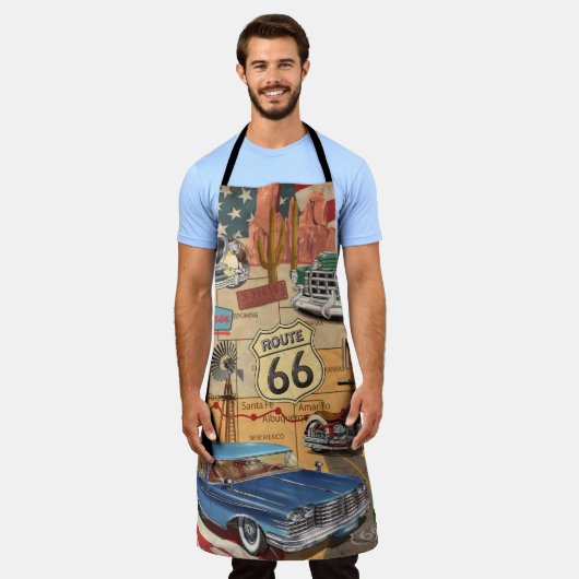 Vintage Route 66 Poster. Schürze (Getragen)