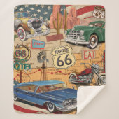 Vintage Route 66 Poster. Sherpadecke (Vorderseite)
