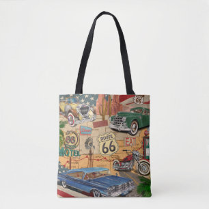 Vintage Route 66 Poster. Tasche