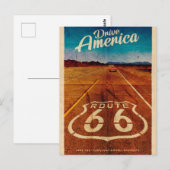 Vintage Route 66 Reise Postkarte (Vorne/Hinten)