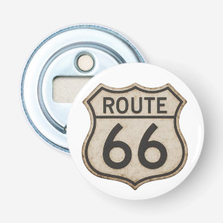 Vintage Route 66 Schild runder Flaschenöffner