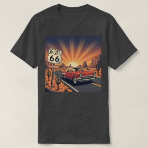 Vintage Route 66 Sonnenuntergang  T-Shirt