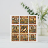 Vintage Route 66 State Stamp Schreibwaren (Stehend Vorderseite)