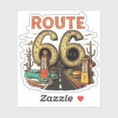 Vintage Route 66 Sticker | Route 66 Vinyl Decal (Blatt)