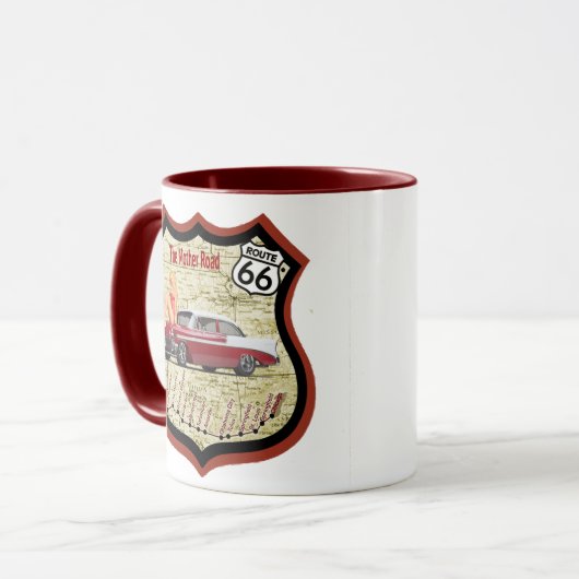 Vintage Route 66 Tasse (Vorderseite Links)