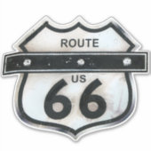Vintage Route 66 USA Highway Sign. Aufkleber (Vorderseite)