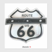 Vintage Route 66 USA Highway Sign. Aufkleber (Blatt)