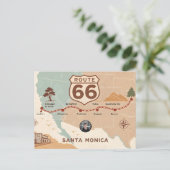 Vintage Route 66 USA Karte (Stehend Vorderseite)