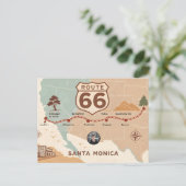 Vintage Route 66 USA Map Feiertagspostkarte (Stehend Vorderseite)