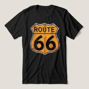 Vintage Route 66 Verkehrsschild Tri-Blend Shirt