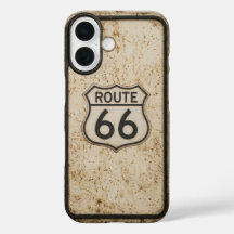 Vintage Route 66 verwitterte Stahl iPhone 16 Hülle