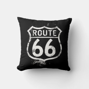 Vintage Route 66 verwittertes Schild Americana Rei Kissen