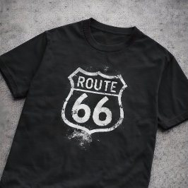 Vintage Route 66 verwittertes Schild Americana Rei T-Shirt