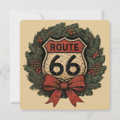 Vintage Route 66 Weihnachtskranz (Vorderseite)