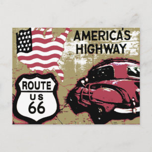 Vintage Route US 66 Postkarte