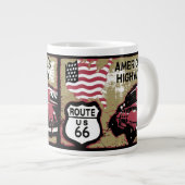 Vintage Route USA 66 Jumbo-Tasse (Vorderseite Rechts)