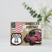 Vintage Route USA 66 Postkarte (Stehend Vorderseite)