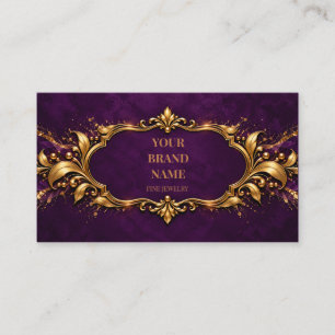 Vintage-Royal-Amethyst-Schwarz-Gold-Armreifkarte Visitenkarte
