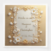 Vintage Royal Baroque Wedding Antique Golden Frame Serviette (Vorderseite)