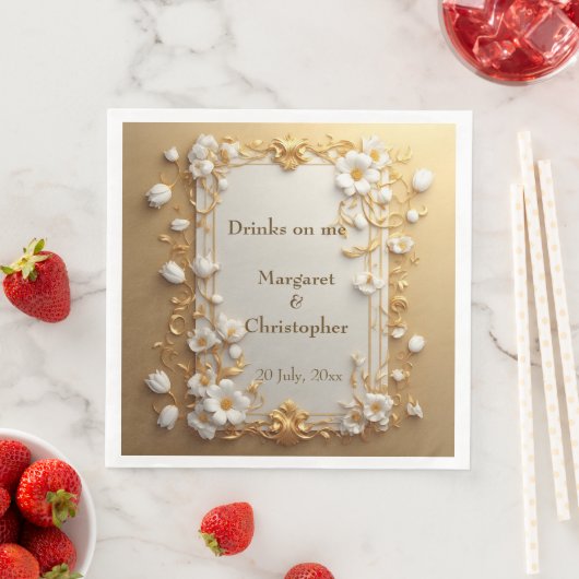 Vintage Royal Baroque Wedding Antique Golden Frame Serviette (Beispiel)