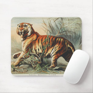 Vintage Royal Bengal Tiger Naturforscher-Kunstprin Mousepad